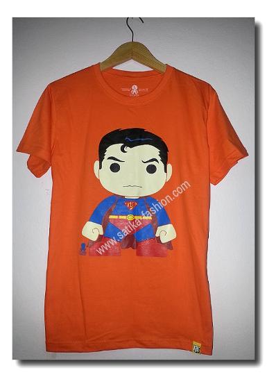 CS002orange เสื้อคอกลมลายการ์ตูน ซุปเปอร์แมน สีส้ม  ใส่ได้ทั้งชายและหญิง 